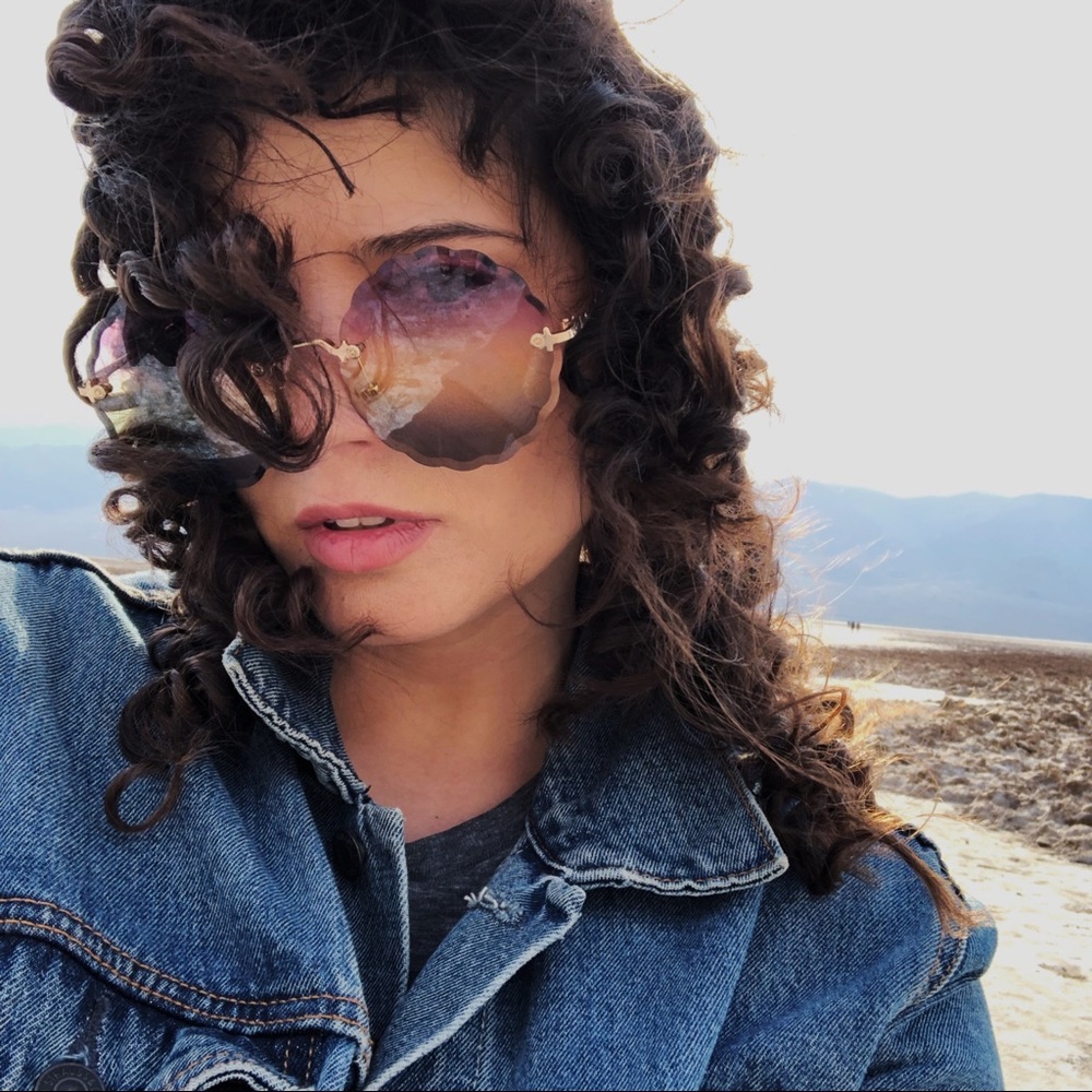 Women’s Retro 1970’s Round Gradient Gem Lens